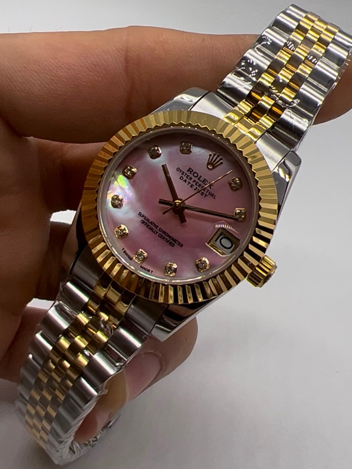 Datejust 32mm - AÇO COM DOURADO MOSTRADOR ROSA - Imagem 3