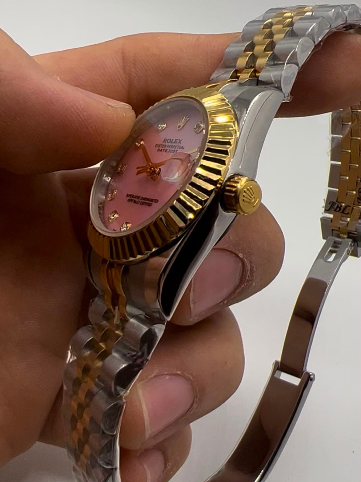 Datejust 32mm - AÇO COM DOURADO MOSTRADOR ROSA - Imagem 4
