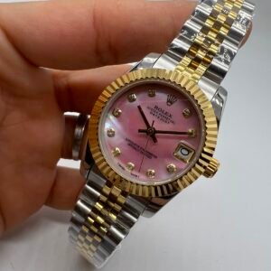 Datejust 32mm - AÇO COM DOURADO MOSTRADOR ROSA
