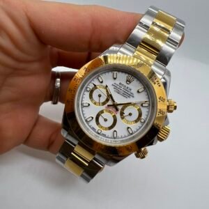 Daytona 40mm - AÇO COM DOURADO MOSTRADOR BRANCO