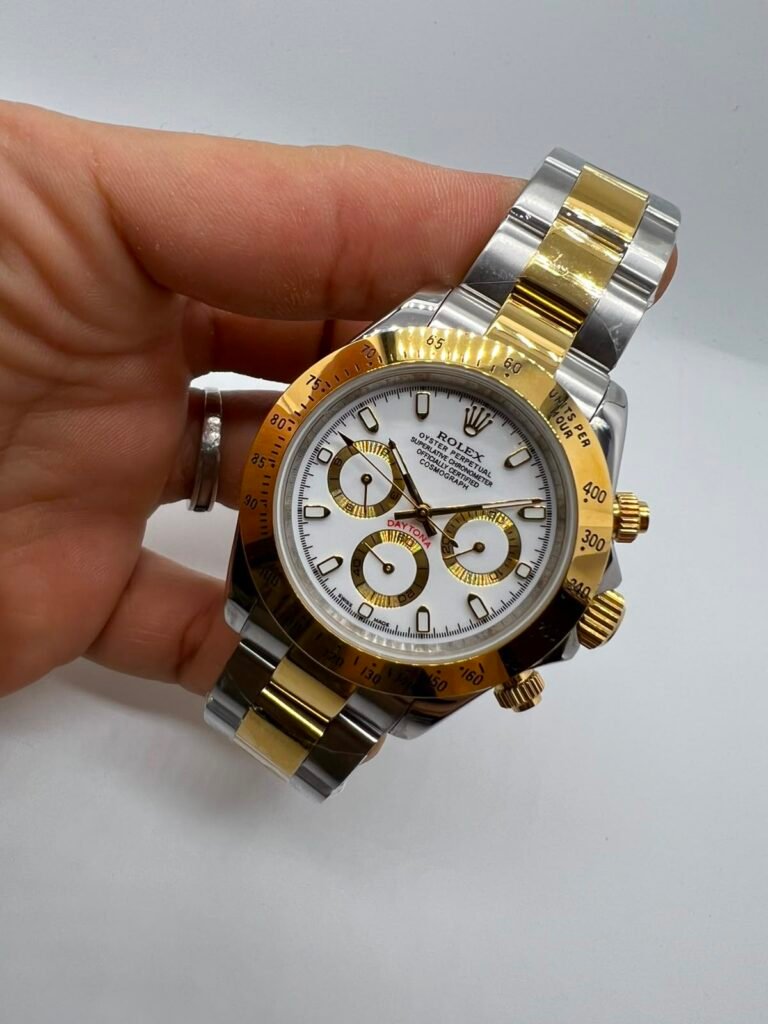 Daytona 40mm - AÇO COM DOURADO MOSTRADOR BRANCO
