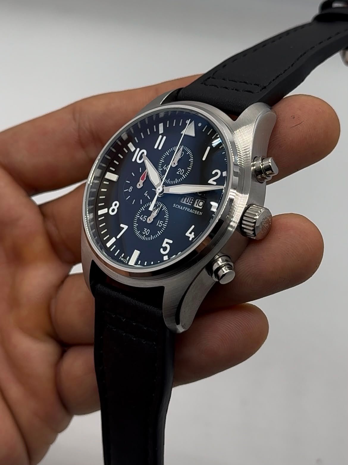 IWC Pilot Chronograph 41mm - Aço Mostrador Preto - COURO - Imagem 2