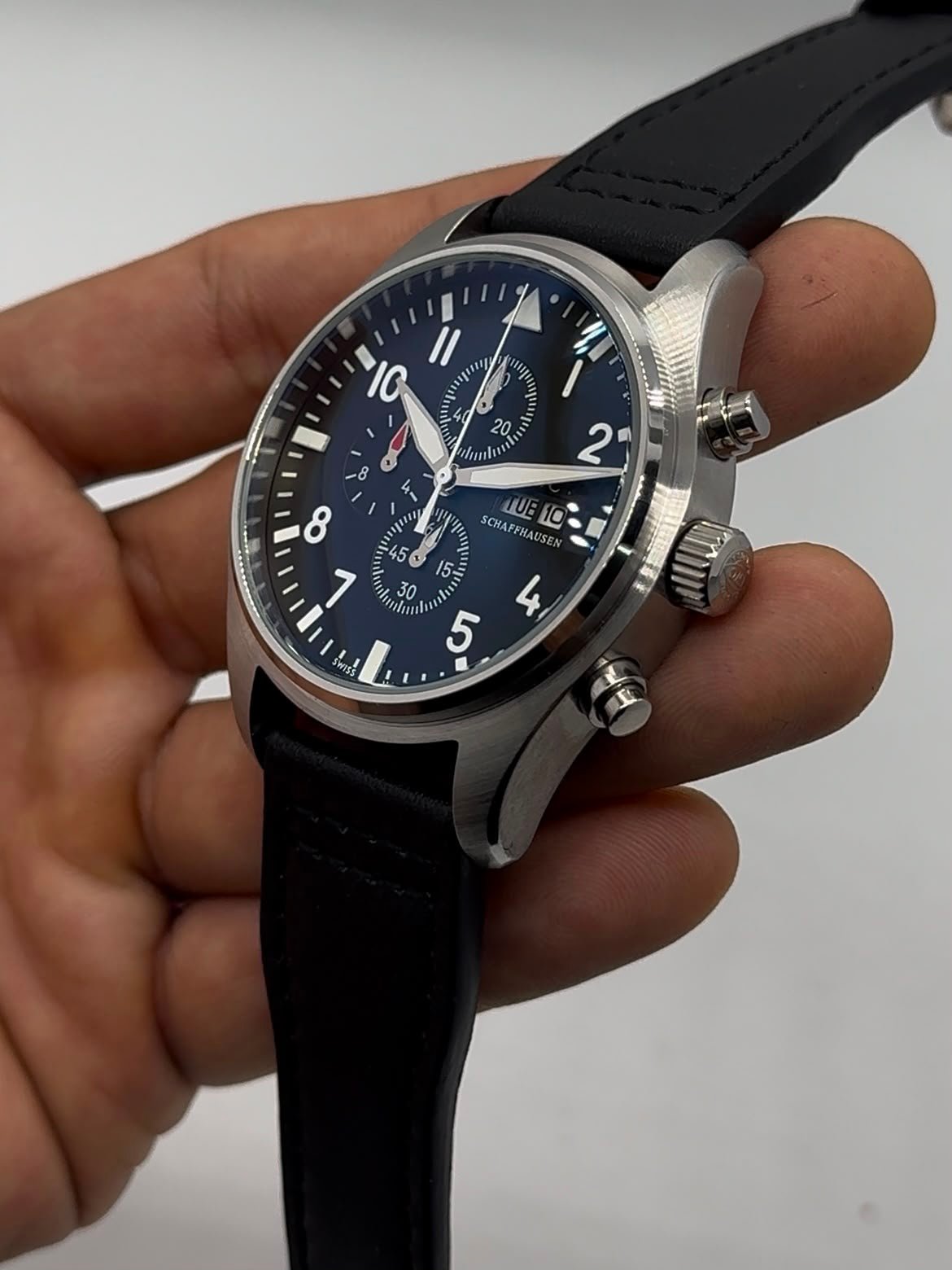 IWC Pilot Chronograph 41mm - Aço Mostrador Preto - COURO - Imagem 4