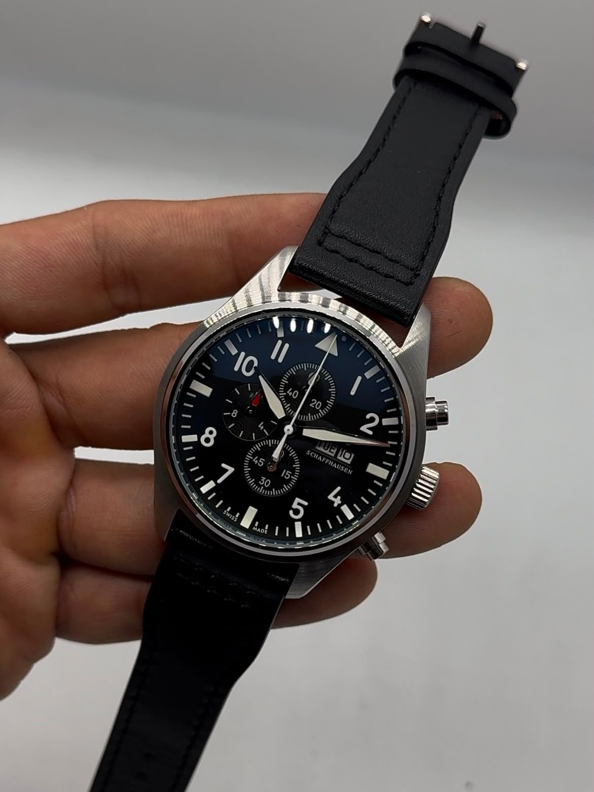 IWC Pilot Chronograph 41mm - Aço Mostrador Preto - COURO - Imagem 5