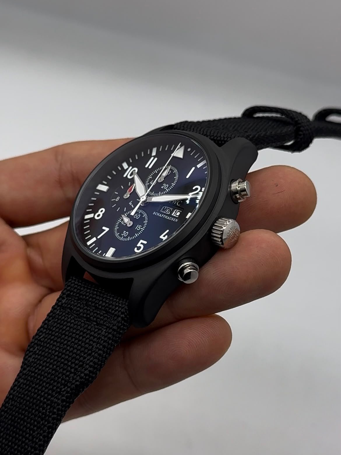 IWC Pilot Chronograph 41mm - Aço black Mostrador Preto - Nylon - Imagem 4