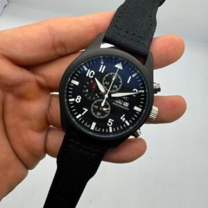 IWC Pilot Chronograph 41mm - Aço black Mostrador Preto - Nylon
