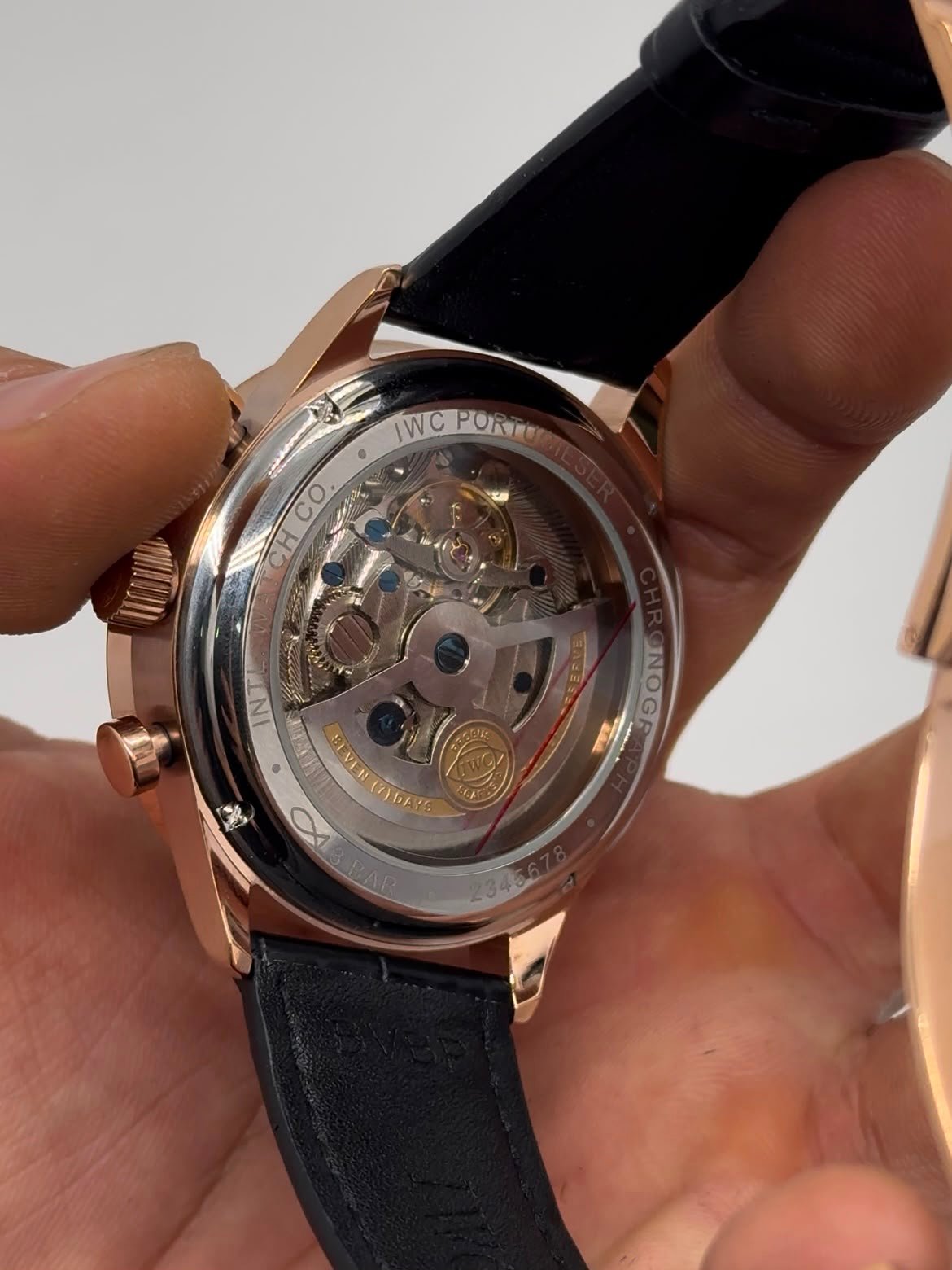 IWC Chronograph 43mm - AÇO DOURADO MOSTRADOR PRETO - COURO - Imagem 6