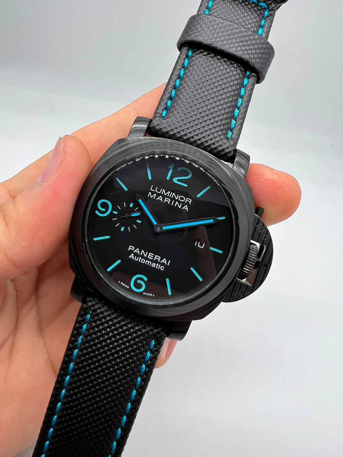 Panerai Luminor Marina 47mm - Aço Oxblack Mostrador Preto - NYLON