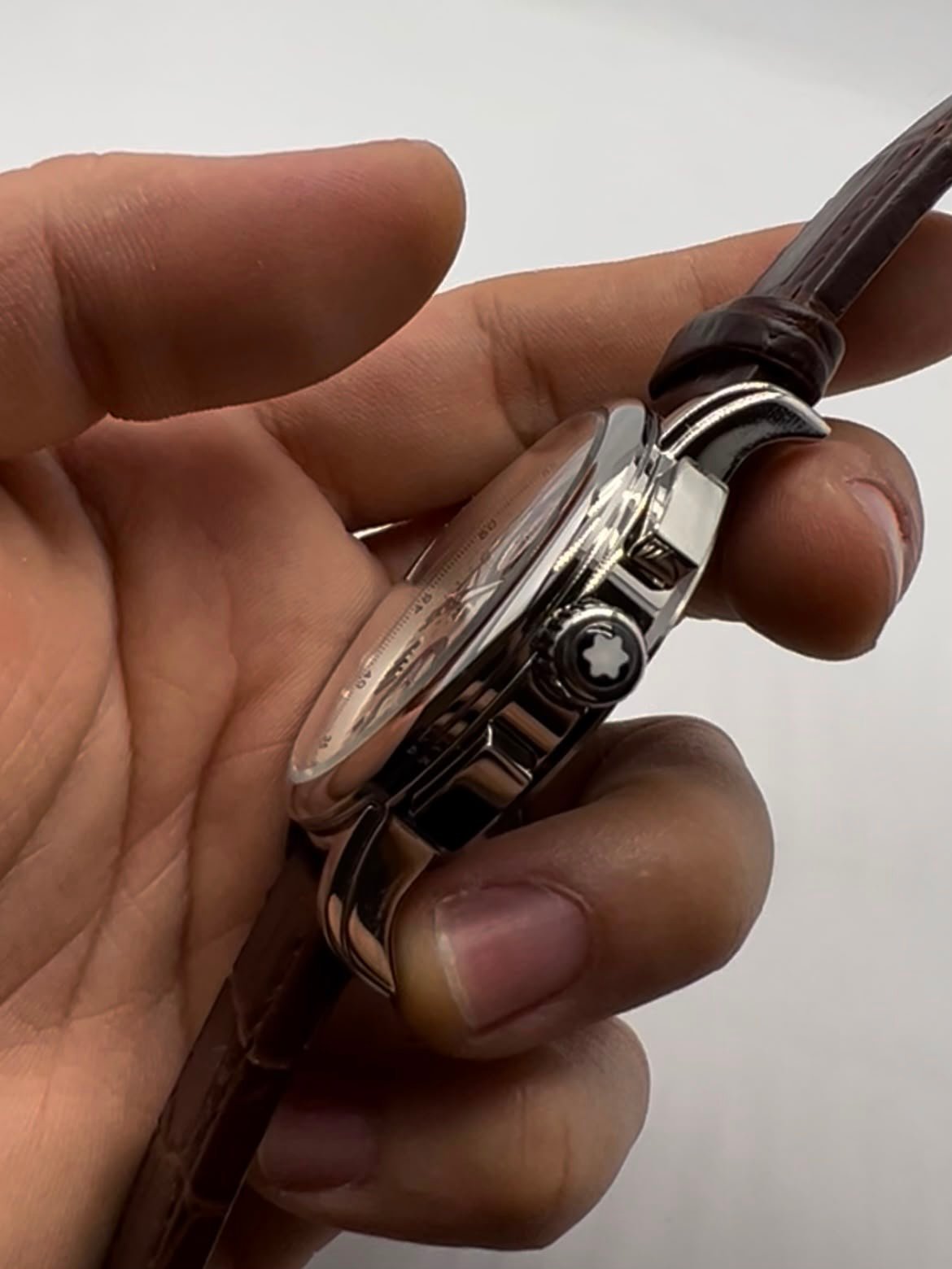 Montblanc Chronograph 49mm - AÇO MOSTRADOR BRANCO - COURO - Imagem 3