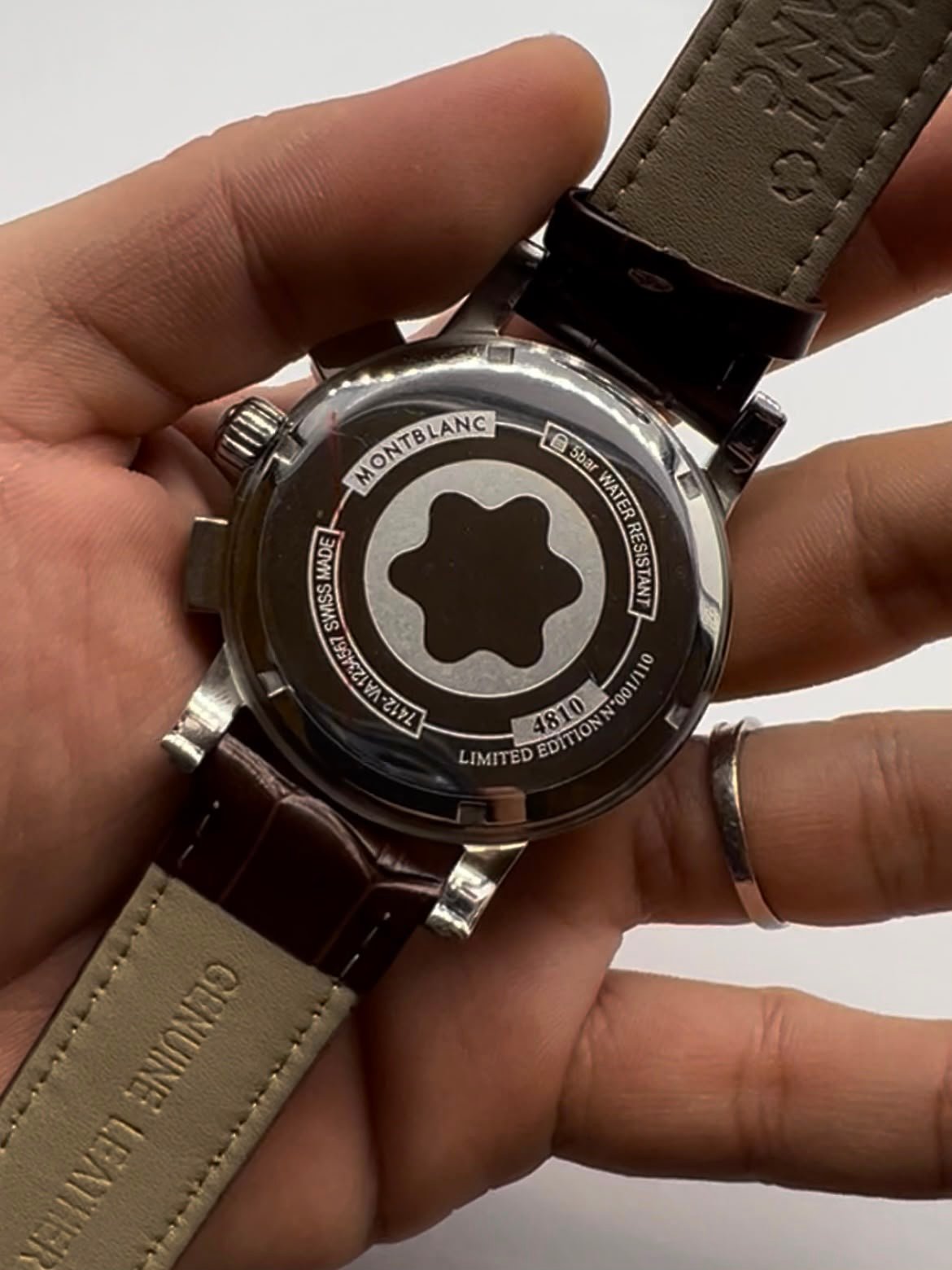 Montblanc Chronograph 49mm - AÇO MOSTRADOR BRANCO - COURO - Imagem 5