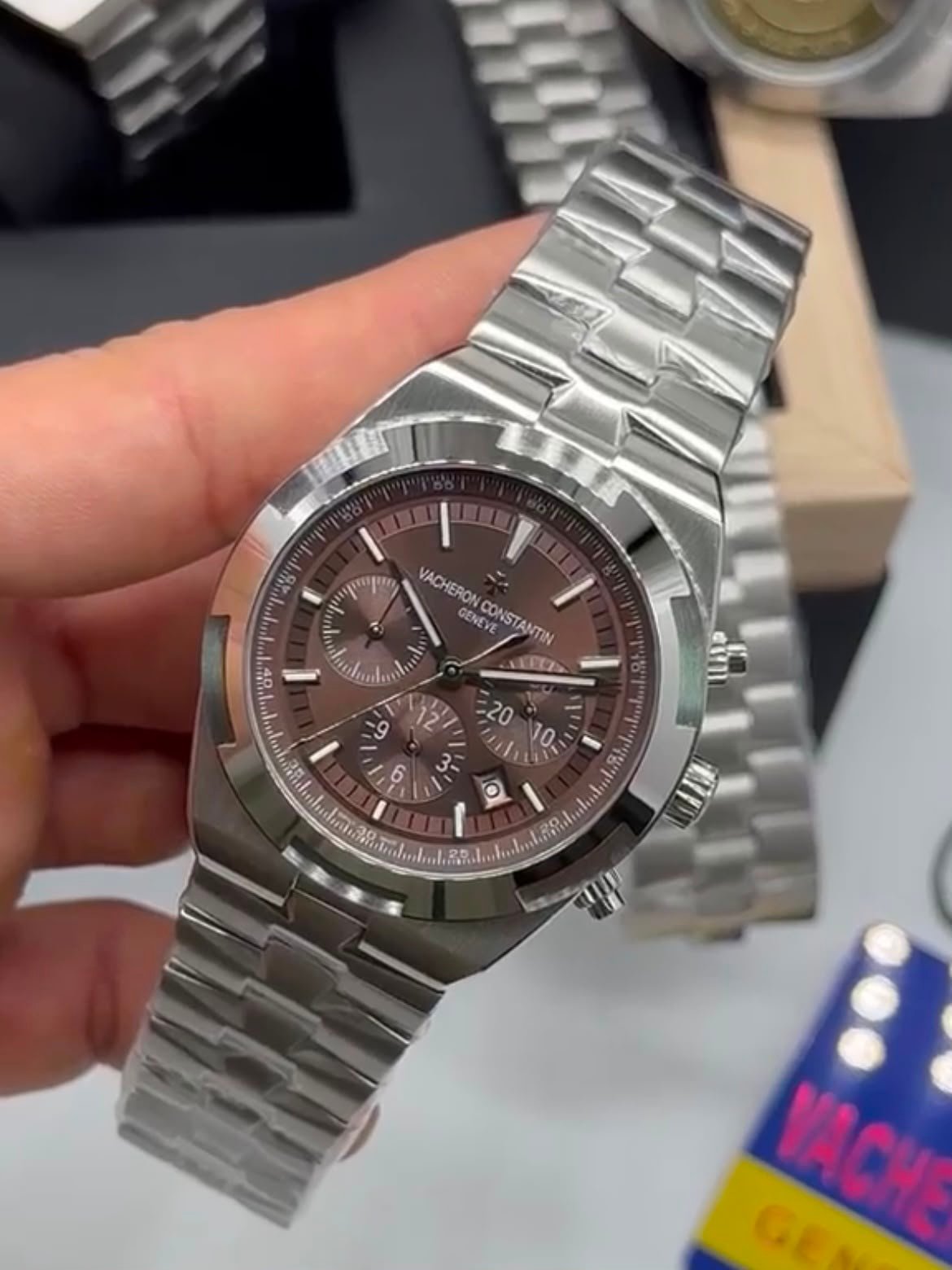 Vacheron Constantin 40mm - Aço mostrador marrom - Imagem 5