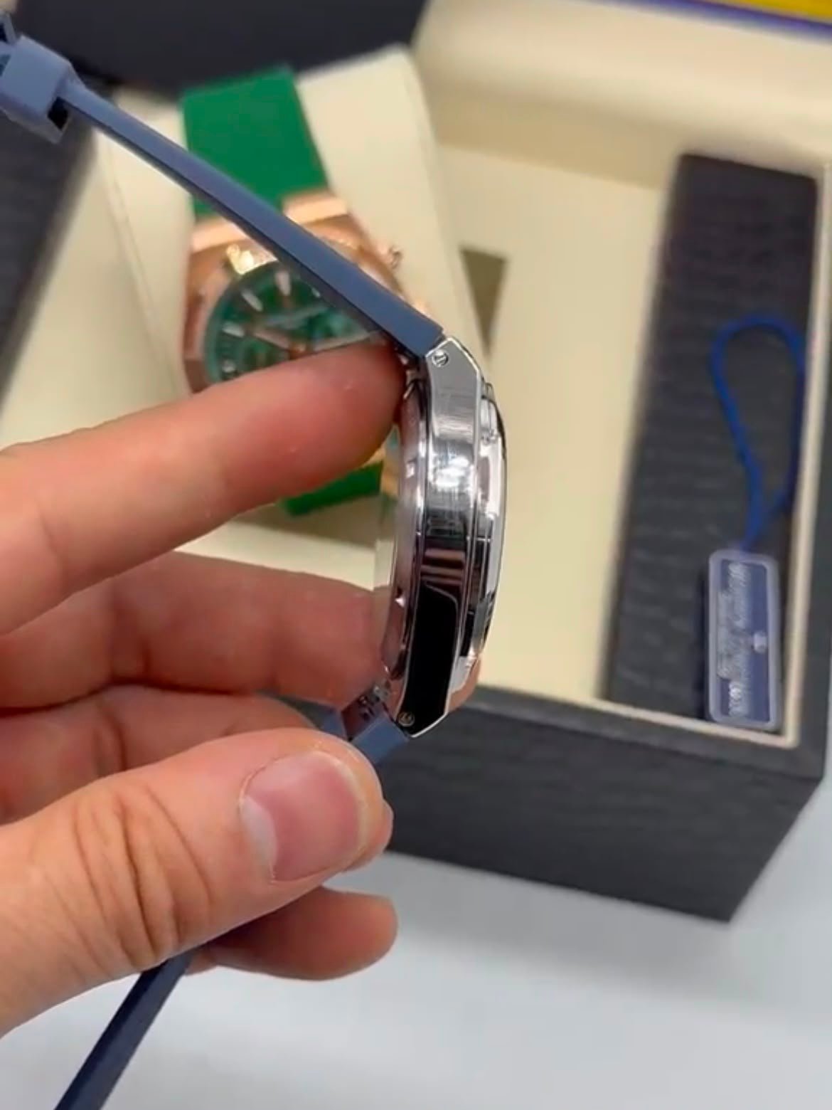 Vacheron Constantin 40mm - Aço mostrador azul pulseira silicone - Imagem 5