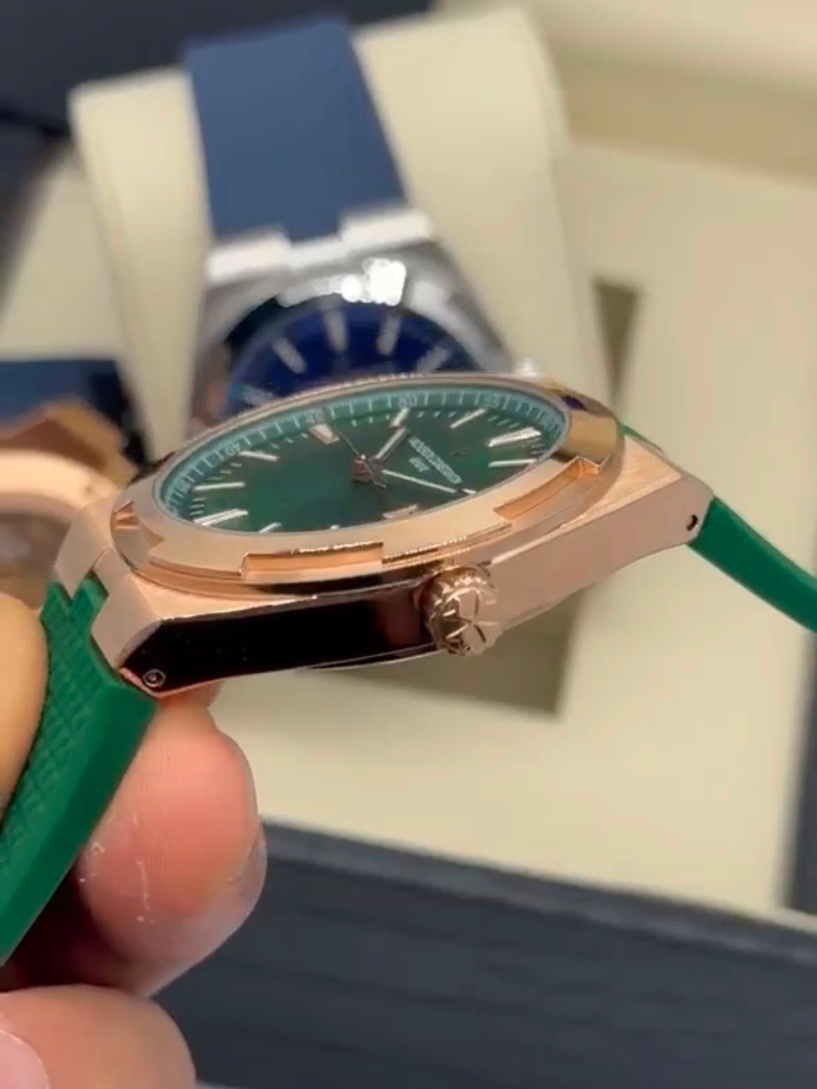 Vacheron Constantin 40mm - Aço mostrador verde pulseira silicone - Imagem 3