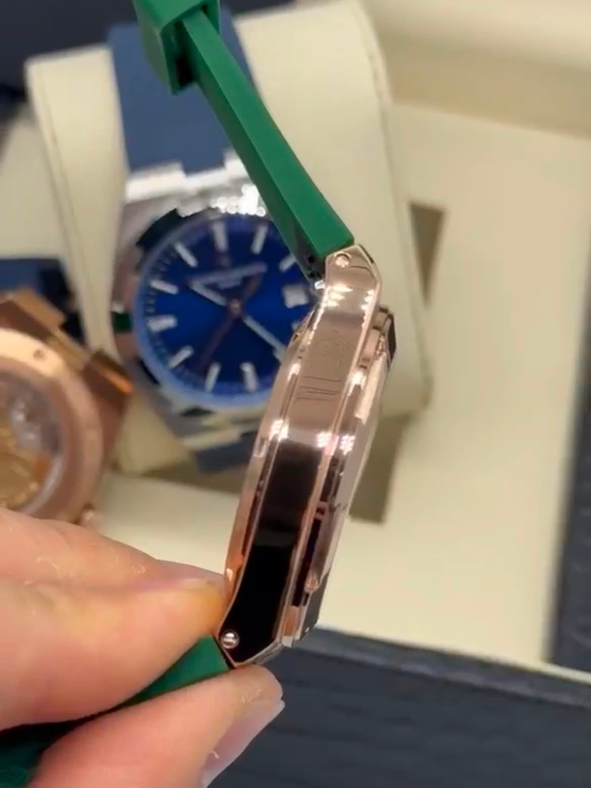 Vacheron Constantin 40mm - Aço mostrador verde pulseira silicone - Imagem 4