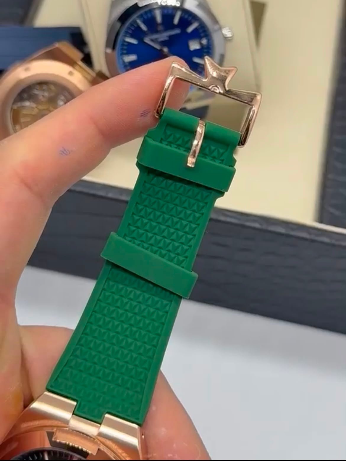 Vacheron Constantin 40mm - Aço mostrador verde pulseira silicone - Imagem 5