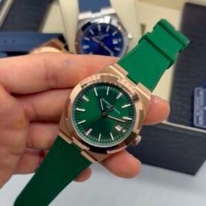 Vacheron Constantin 40mm - Aço mostrador verde pulseira silicone