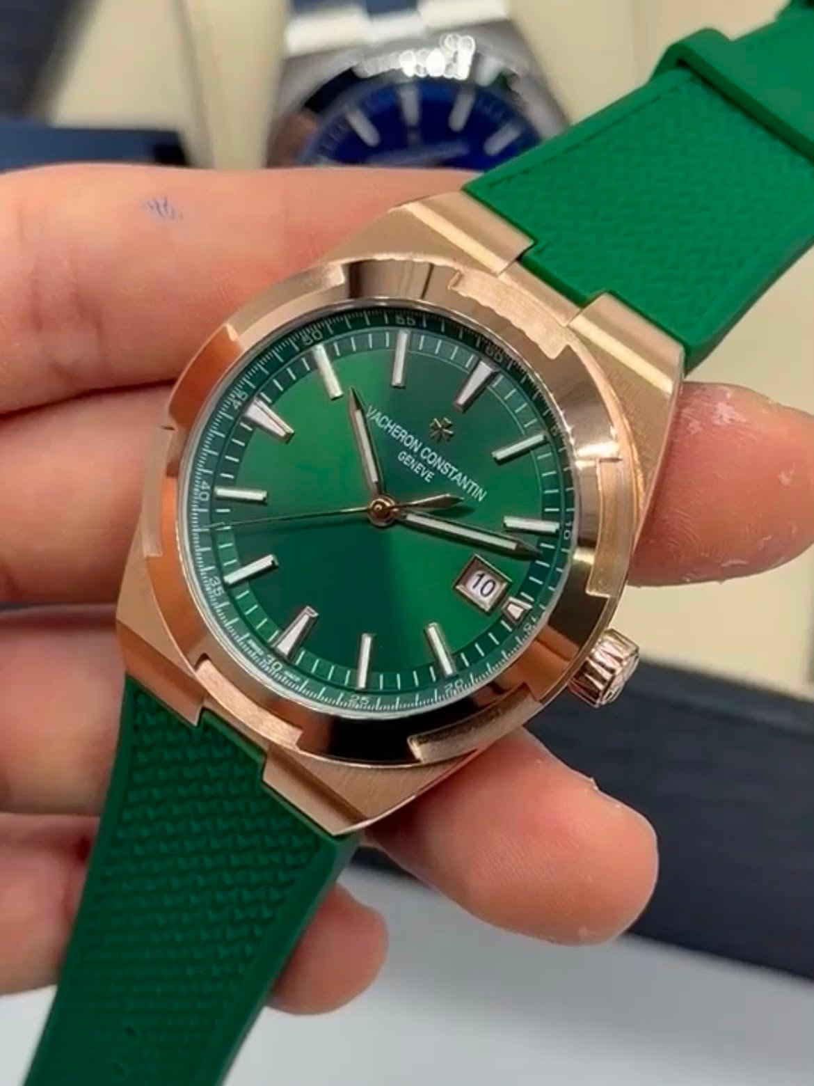 Vacheron Constantin 40mm - Aço mostrador verde pulseira silicone - Imagem 6