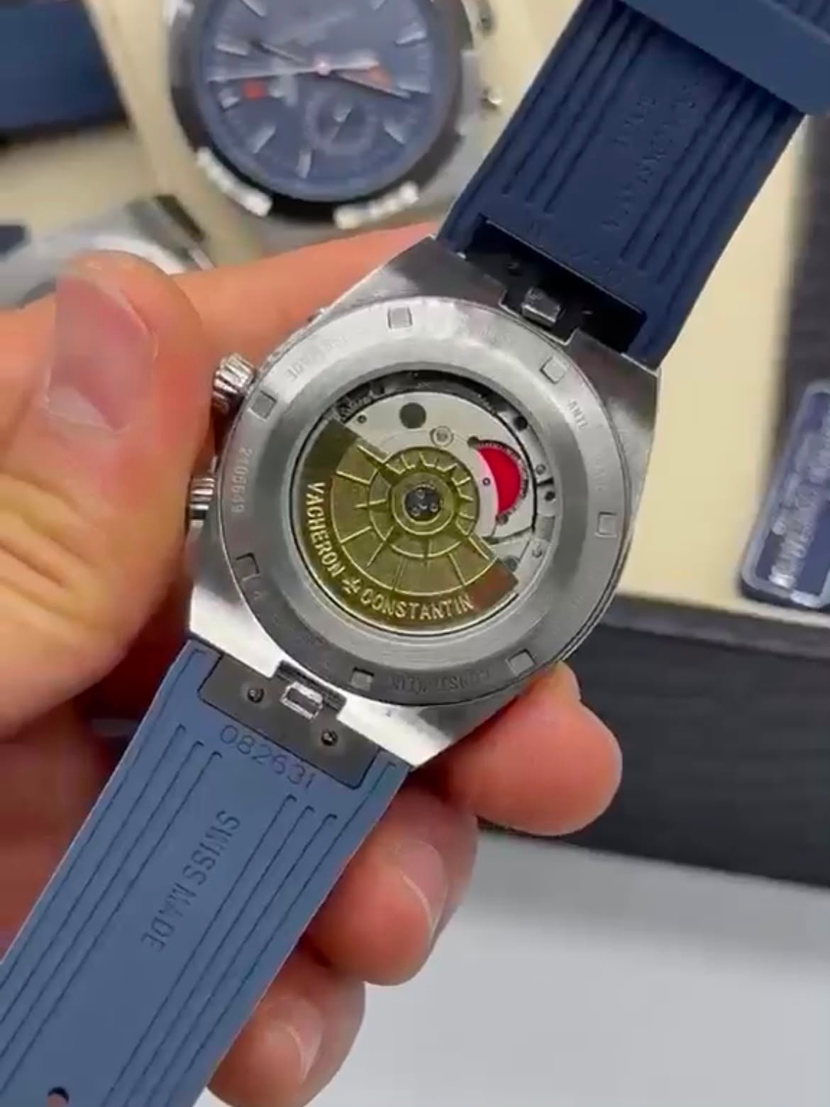 Vacheron Constantin 40mm - Aço mostrador azul pulseira silicone - Imagem 2