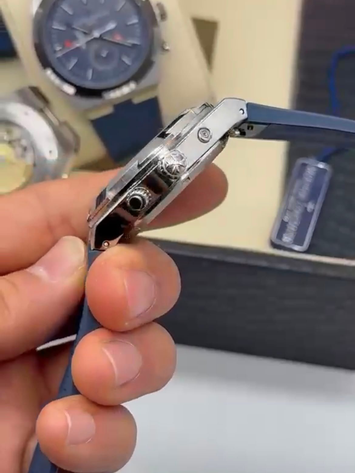 Vacheron Constantin 40mm - Aço mostrador azul pulseira silicone - Imagem 4