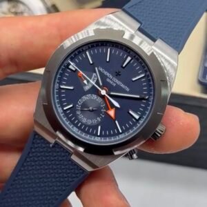 Vacheron Constantin 40mm - Aço mostrador azul pulseira silicone