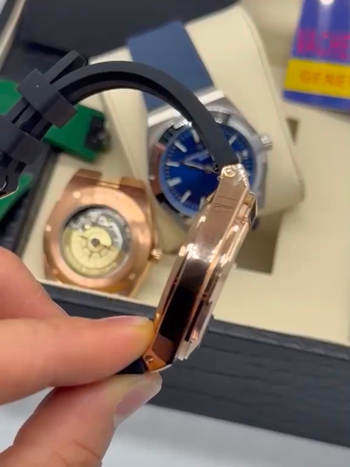 Vacheron Constantin 40mm - Aço mostrador preto pulseira silicone - Imagem 3