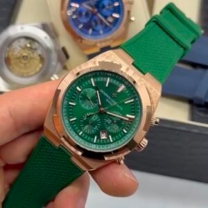 Vacheron Constantin 40mm - Aço mostrador verde pulseira silicone