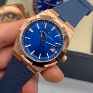 Vacheron Constantin 40mm - Aço dourado mostrador azul pulseira silicone