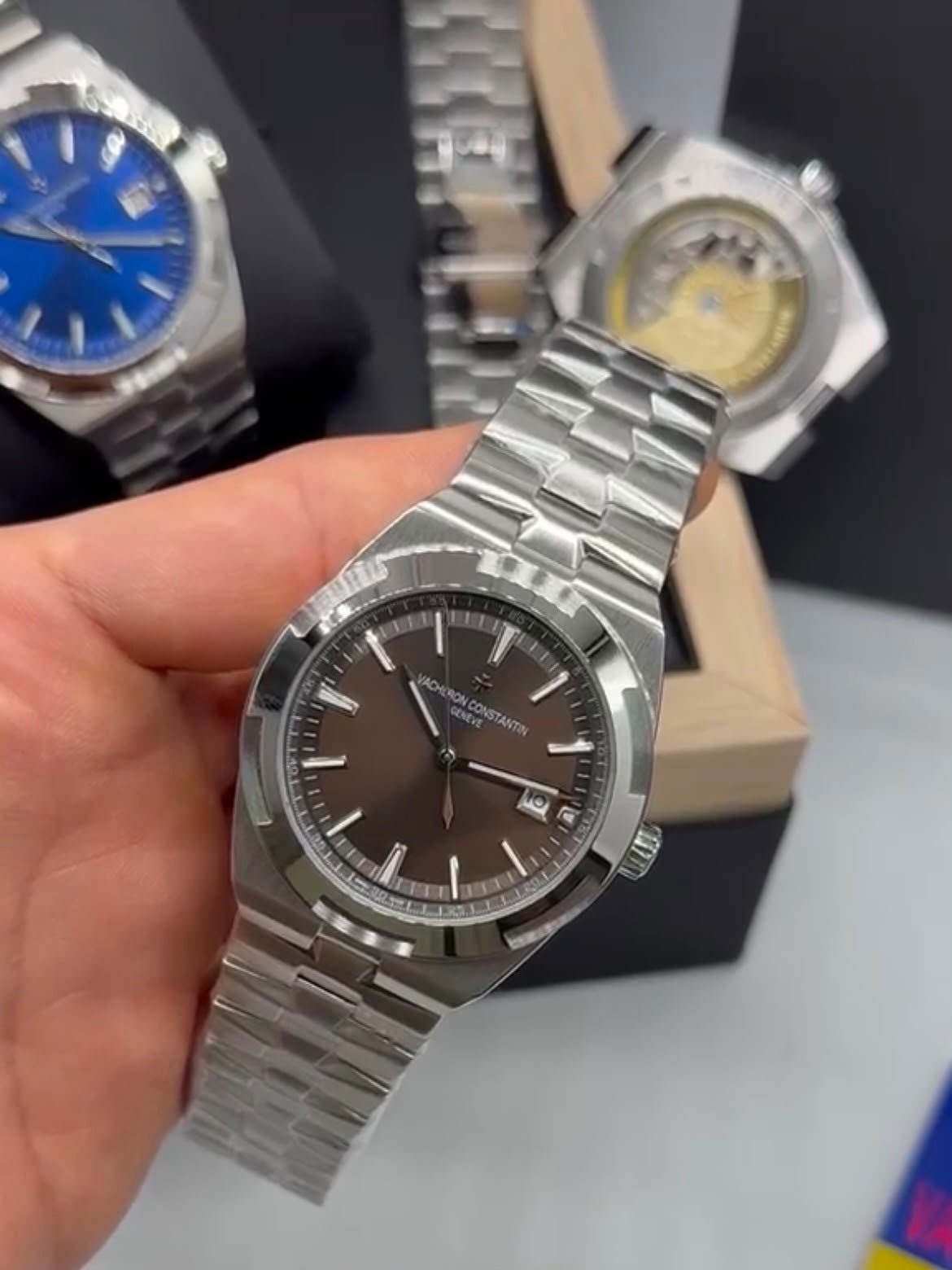 Vacheron Constantin 40mm - Aço prata mostrador marrom - Imagem 4