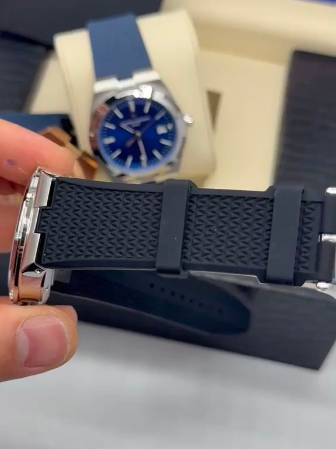 Vacheron Constantin 40mm - Aço prata mostrador branco pulseira silicone - Imagem 4