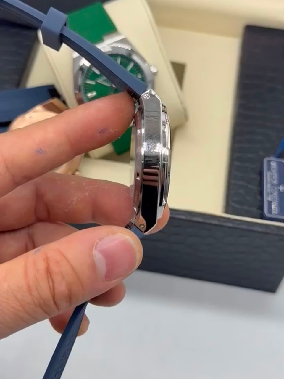 Vacheron Constantin 40mm - Aço prata mostrador azul pulseira silicone - Imagem 2