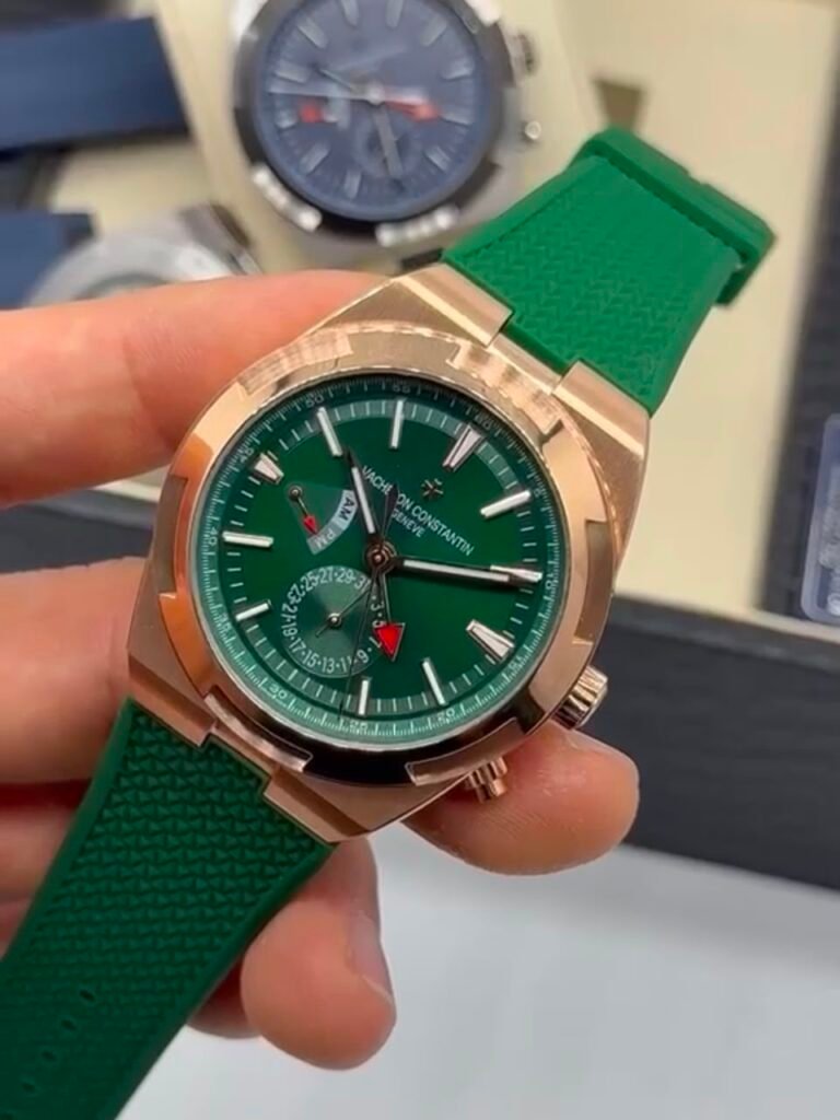 Vacheron Constantin 40mm - Aço mostrador verde pulseira silicone