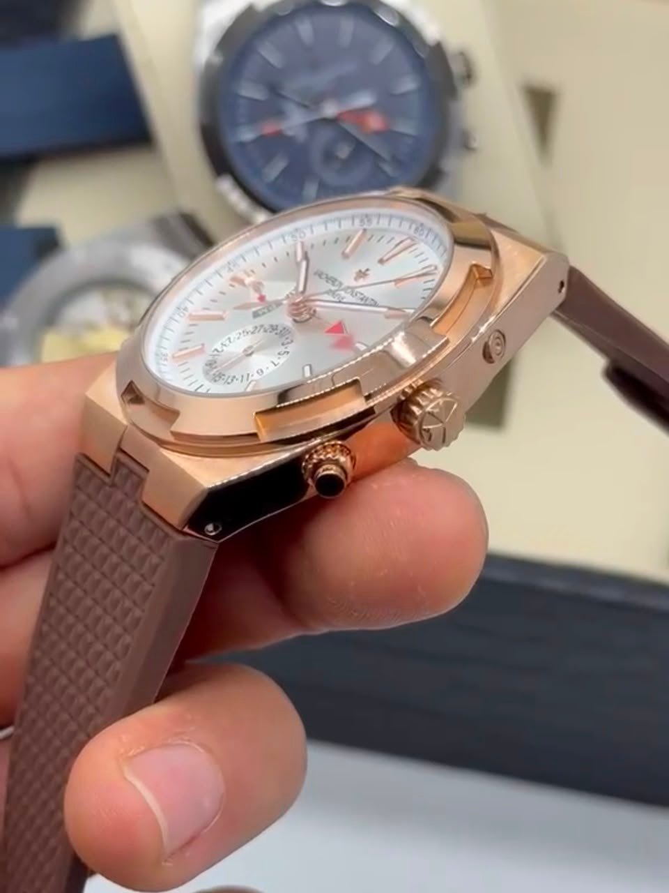 Vacheron Constantin 40mm - Aço mostrador prata pulseira silicone - Imagem 4