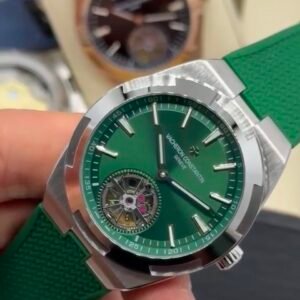 Vacheron Constantin 40mm - Aço mostrador verde pulseira silicone