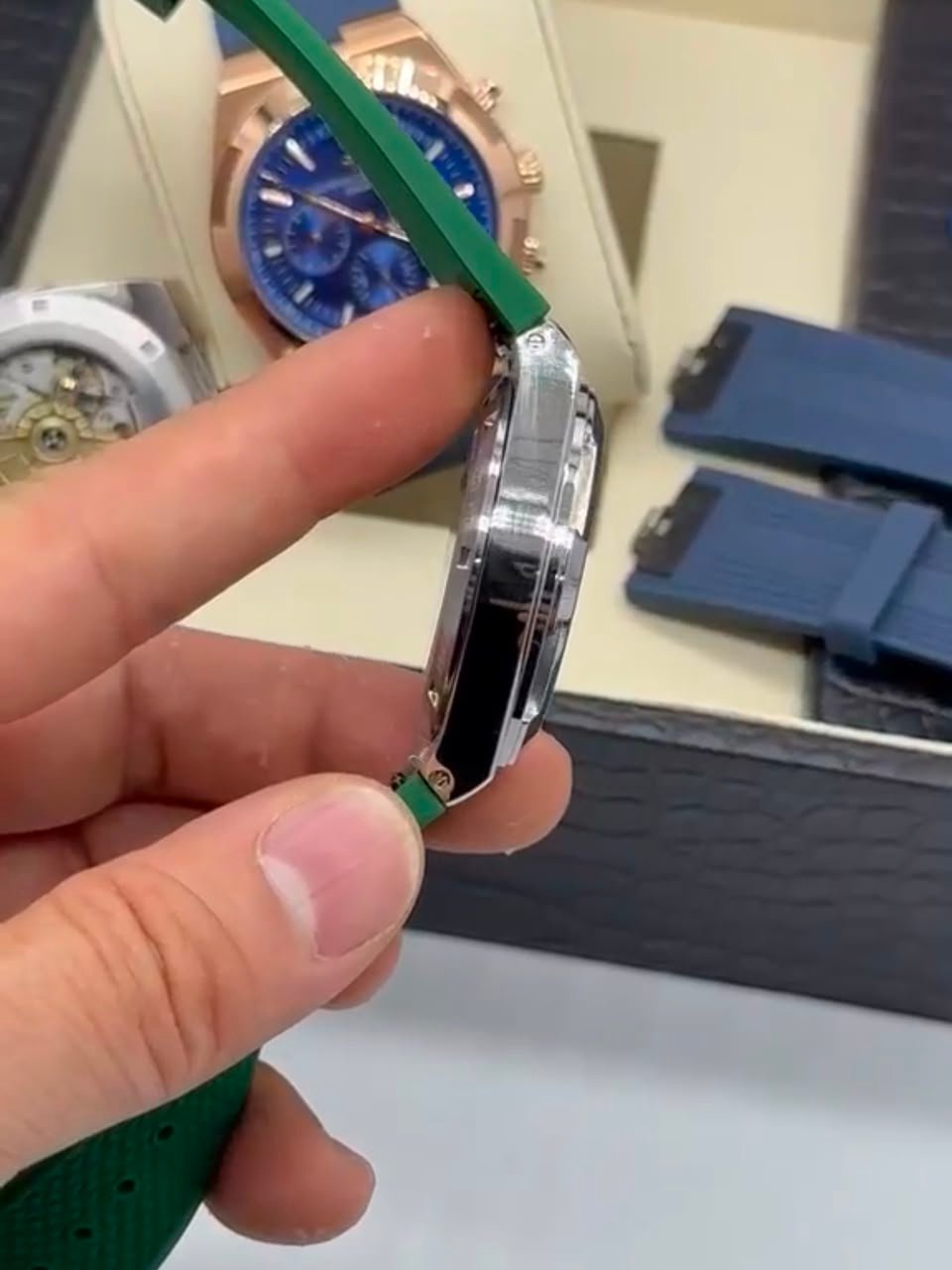 Vacheron Constantin 40mm - Aço mostrador verde pulseira silicone - Imagem 2