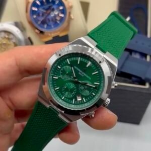 Vacheron Constantin 40mm - Aço mostrador verde pulseira silicone