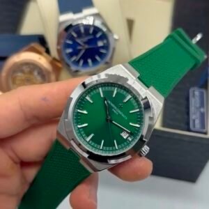 Vacheron Constantin 40mm - Aço mostrador verde pulseira silicone