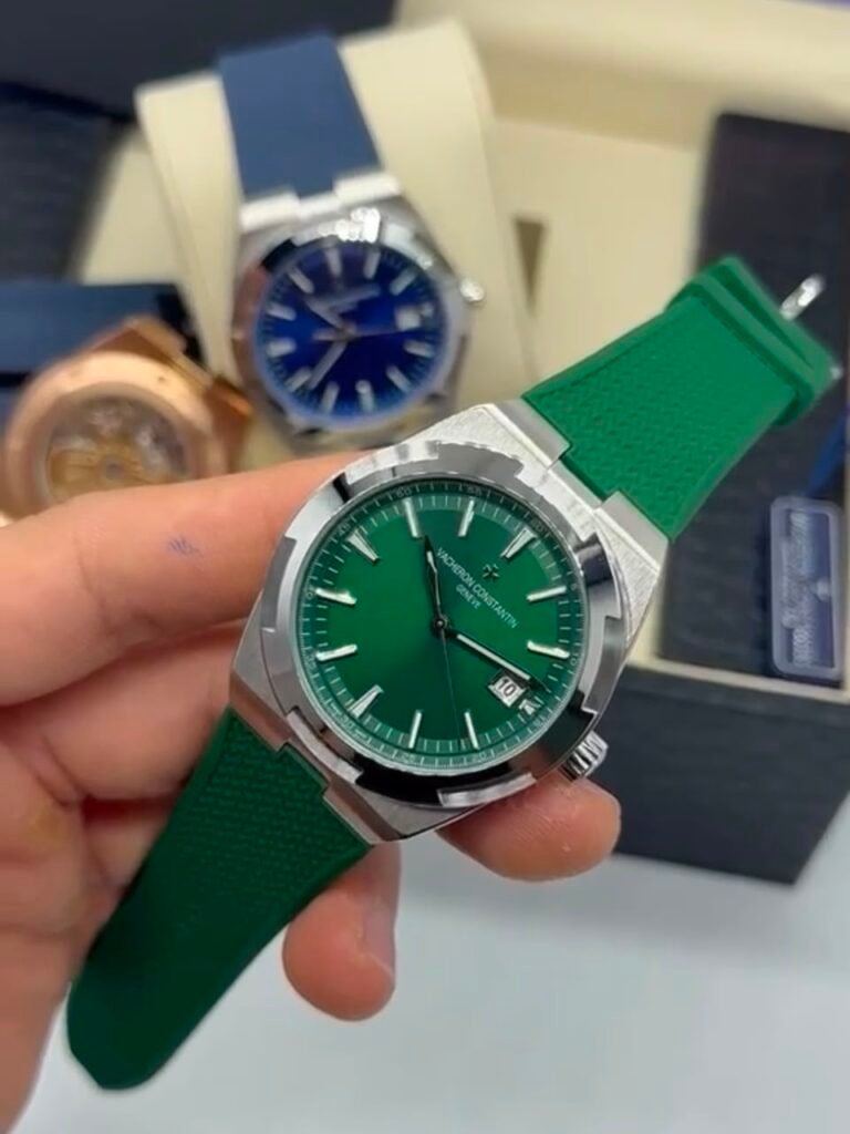 Vacheron Constantin 40mm - Aço mostrador verde pulseira silicone