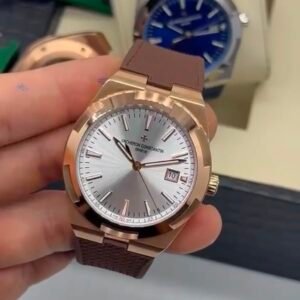 Vacheron Constantin 40mm - Aço mostrador prata pulseira silicone