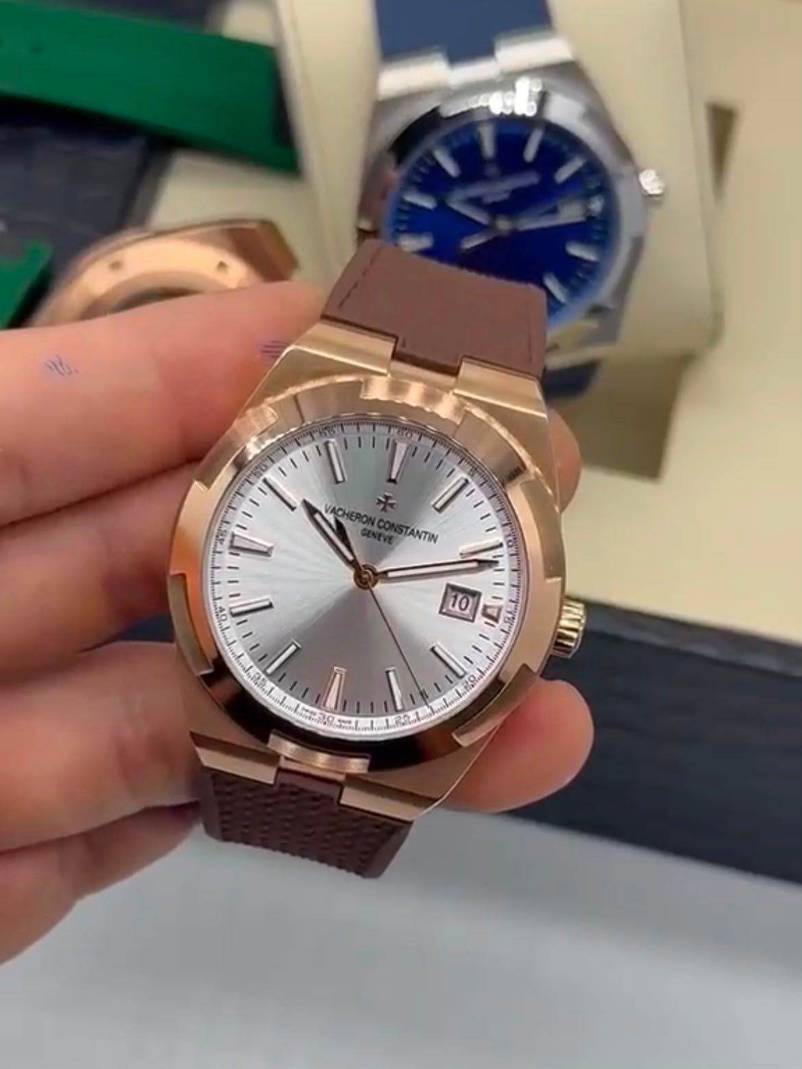 Vacheron Constantin 40mm - Aço mostrador prata pulseira silicone