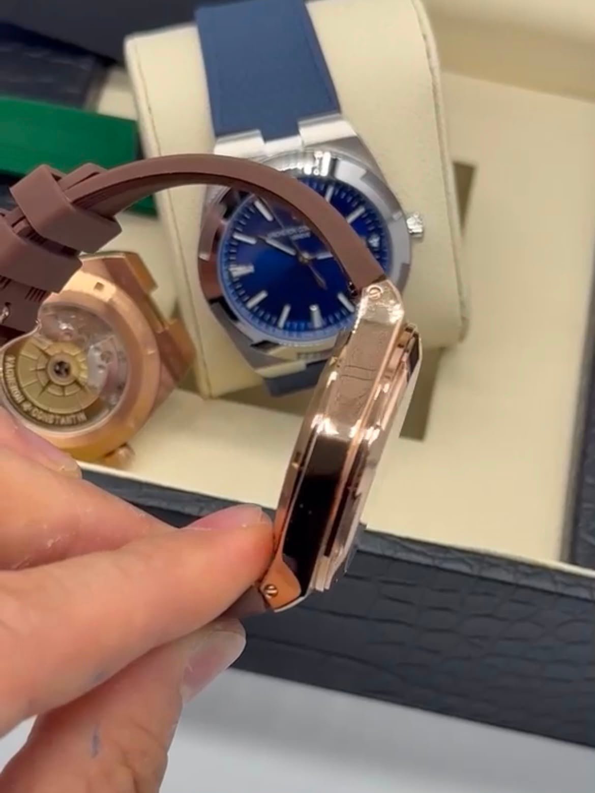 Vacheron Constantin 40mm - Aço mostrador prata pulseira silicone - Imagem 3