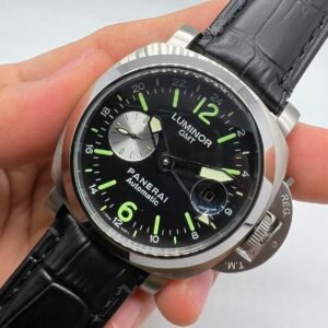 Panerai Luminor GMT 47mm - Aço Mostrador Preto - COURO