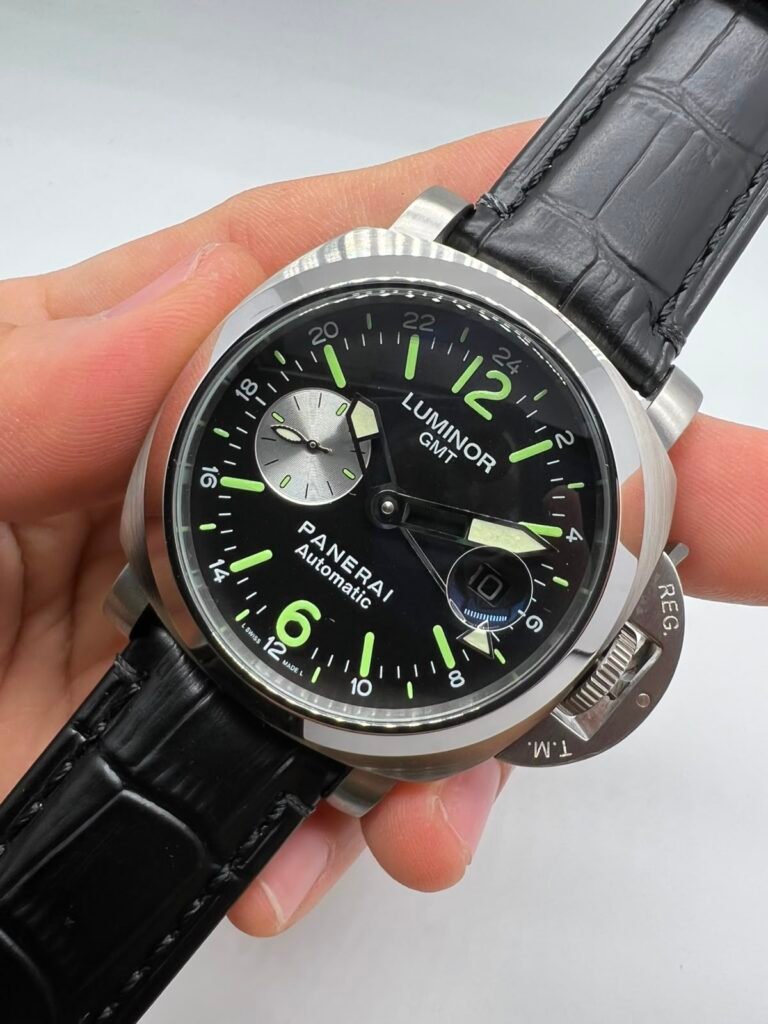 Panerai Luminor GMT 47mm - Aço Mostrador Preto - COURO