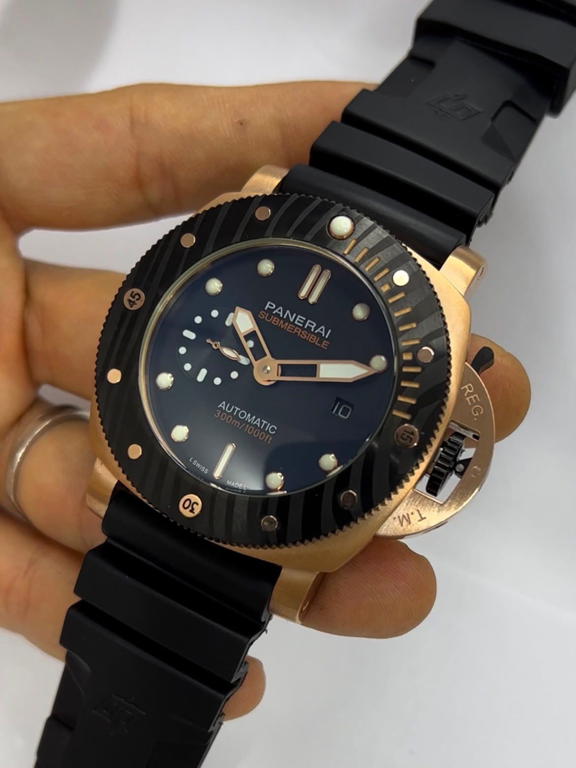 Panerai Submersible Luna Rossa 47mm - Aço Mostrador preto - borracha - Imagem 3