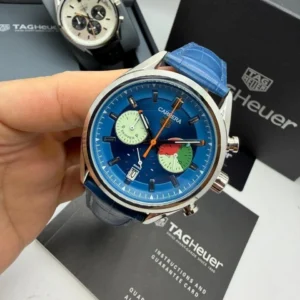 TAG Heuer Chrono Carrera 60 Th Anniversary 44mm - AÇO MOSTRADOR AZUL - COURO