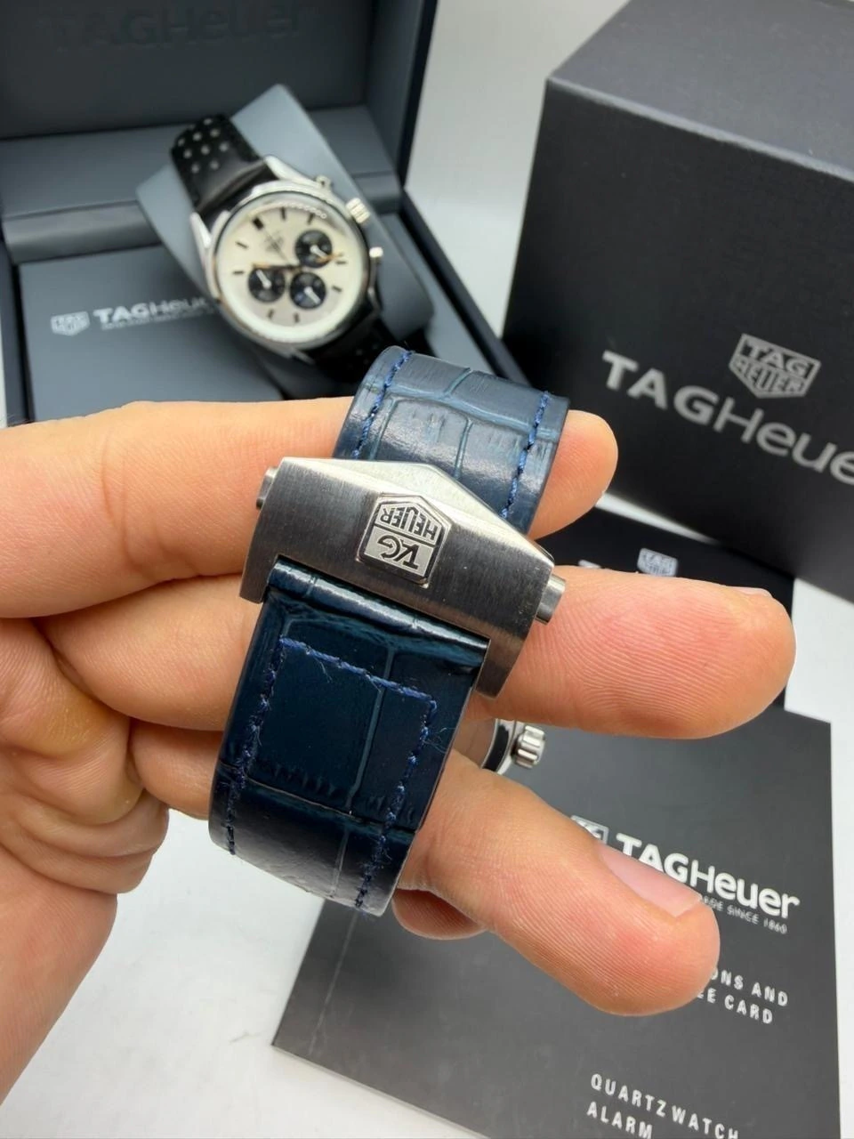 TAG Heuer Carrera 44mm - AÇO MOSTRADOR BRANCO - COURO - Imagem 5