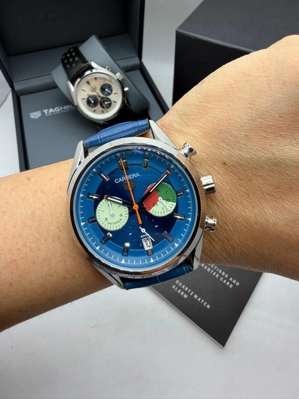 TAG Heuer Chrono Carrera 60 Th Anniversary 44mm - AÇO MOSTRADOR AZUL - COURO - Imagem 5
