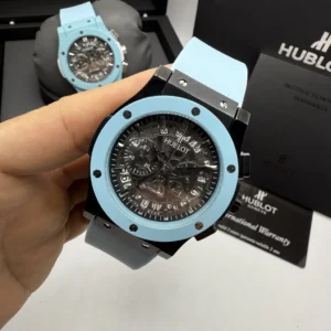 Hublot Classic Chrono 45mm - AÇO PRETO MOSTRADOR SKELETON PRETO - SILICONE