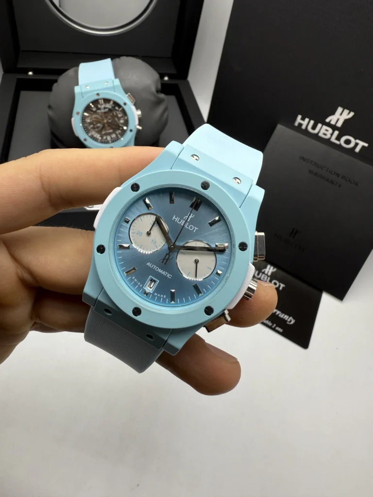 Hublot Classic Chrono 45mm - AÇO AZUL MOSTRADOR AZUL - SILICONE