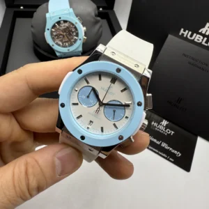 Hublot Classic Chrono 45mm - AÇO MOSTRADOR BRANCO - SILICONE