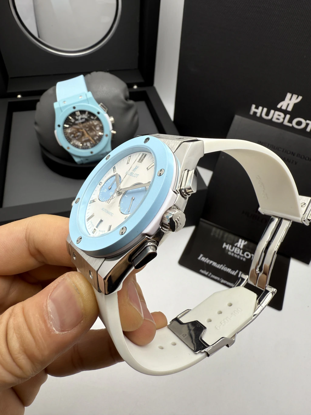 Hublot Classic Chrono 45mm - AÇO MOSTRADOR BRANCO - SILICONE - Imagem 2